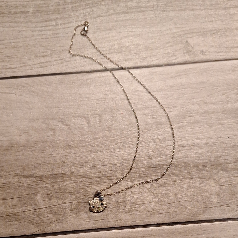 🍦Dazzling Silver Necklace with Crystal Hello Kitty Charm🐬